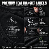 Étiquette de transfert thermique pour les instructions de lavage des textiles, étiquette de transfert thermique en TPU, étiquettes de transfert thermique sans étiquette