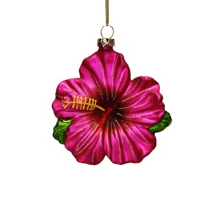 Decorazione Natalizia in Vetro a Forma di Ibisco, Edizione Limitata, Colori Assortiti, Ornamento da Appendere, Regalo per le Festività - Product Image 4