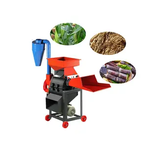 Agricultural animal feed farming shredder straw grass chaff cutter machine with motor engine