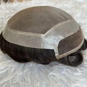 ท็อปเปอร์ผมแท้คุณภาพสูงราคาถูกสำหรับ<span class=keywords><strong>ผู้ชาย</strong></span> ฐานโมโน มีสินค้าจำนวนมาก นุ่มสบายด้วย PU รอบด้าน สำหรับ<span class=keywords><strong>ผู้ชาย</strong></span> สีเข้ม ระบบ<span class=keywords><strong>ผม</strong></span>ทดแทน - Product Image 3