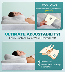 Ngủ chống ngáy cổ tử cung Ergo gối cứng đường viền 1PC Bộ nhớ bọt cổ tử cung chip Ergonomic chỉnh hình cổ hỗ trợ gối giường - Product Image 6