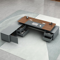 Bureau de direction gris KMJ, bureau de direction de luxe, grand bureau de direction, table de bureau de PDG