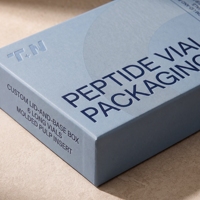 Boîte rigide personnalisée avec couvercle et base bleus pour peptides, en carton gris moulé, impression offset, soins personnels