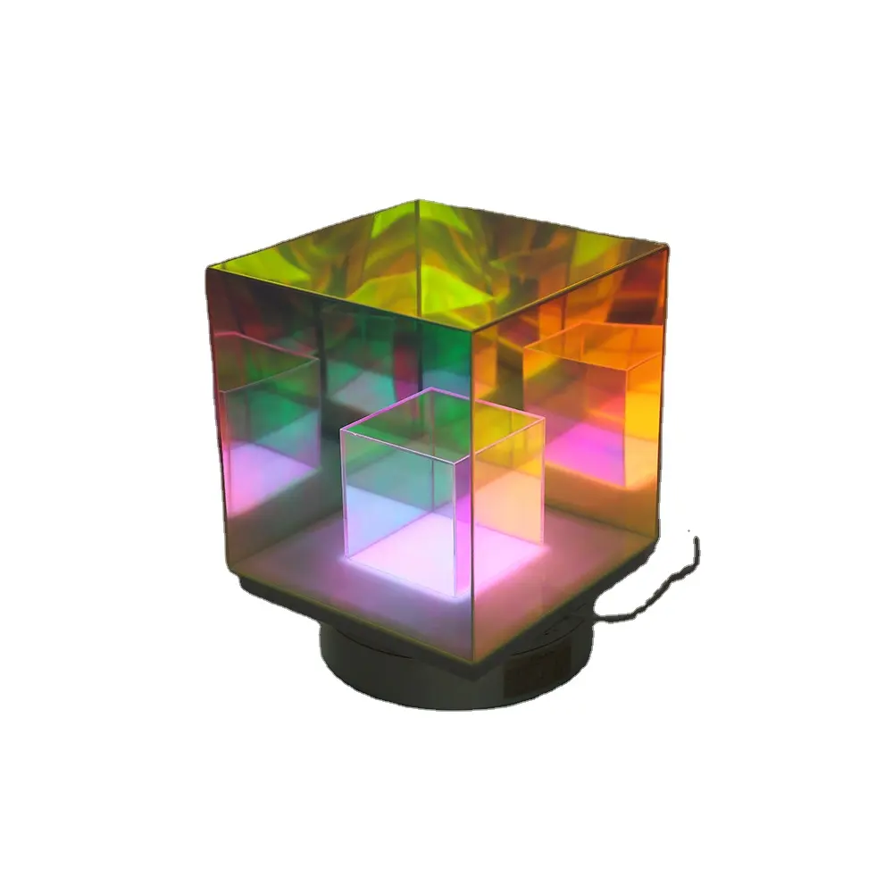 Nuevo Dropshipping restaurante iluminación nocturna cubo lámpara de escritorio acrílico cubos mágicos Led Luz de mesa colorida para dormitorio 2024