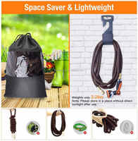Tuyau d'arrosage flexible professionnel noir et orange extensible avec buse multifonctionnelle pour l'irrigation domestique et le jardinage