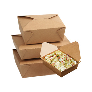 Porta via cibo 100% scatola di carta kraft usa e getta personalizzata carta biodegradabile - Product Image 6