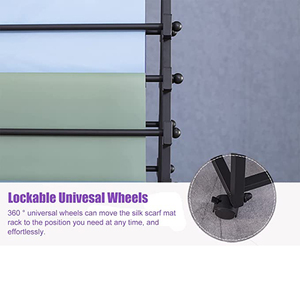 JH-Mech Giá Sắp Xếp Khăn Quàng Cổ Có Thanh Ngang Di Chuyển Giá Trưng Bày Giấy Kim Loại Gói Tự Do Hai Mặt Có Bánh Xe - Product Image 5