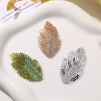200 pièces de feuilles en maille perlées et pailletées, faites main et cousues, pour loisirs créatifs, accessoires pour pinces à cheveux, coiffes et jupes