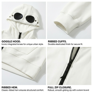 Sweat à capuche unisexe ample en molleton de coton 380 g/m² avec fermeture éclair, motif uni imprimé, pour homme, TKAN637 - Product Image 2