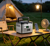 Générateur solaire portable 800W, station d'alimentation rechargeable avec chargeur sans fil pour camping-car, voyages et camping