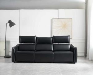 โซฟาปรับเอนสามที่นั่งแบบโมเดิร์นสุดหรูหุ้มด้วยหนังแท้ พร้อมฟังก์ชั่นนวดและระบบทำความเย็นแบบปรับไฟฟ้า - Product Image 1