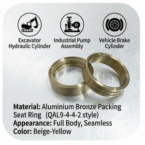 Anillo de sellado de aluminio y bronce QAL9-4-4-2 para aplicaciones de bombeo, cuerpo completo sin costuras, color beige amarillo - Product Image 1