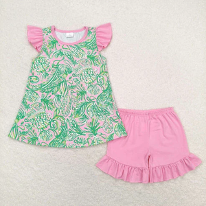 Vêtements d'été en gros pour bébés et tout-petits : Ensemble short et t-shirt à manches courtes imprimé <span class=keywords><strong>Lilly</strong></span> – Collection Boutique pour enfants - Product Image 2