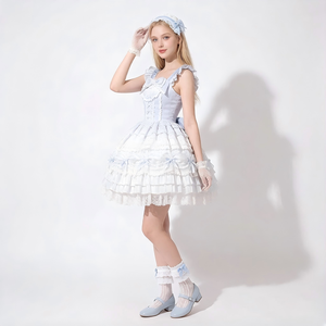 Ensemble de robe de princesse victorienne Sweet Lolita, costume de cosplay en dentelle épaisse à volants avec cape et <span class=keywords><strong>bonnet</strong></span> - Product Image 4