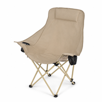YYD OVERLAND Chaise pliante à dossier haut 96 CM 85 CM Chaise de camping Capacité 120 KG Acier au carbone Double couche Oxford Porte-gobelets