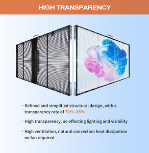 Topvision dính ánh sáng thương mại bên ngoài kính xem qua video phim Windows trong suốt Màn hình hiển thị LED - Product Image 3