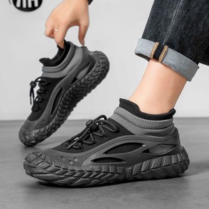 Chaussures pour hommes respirantes en maille beige/vert armée 2026 pour le commuting et le sport, avec amorti pour hommes - Product Image 5