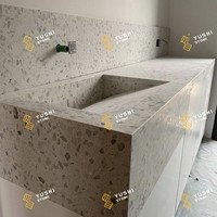 Dalles de terrazzo YUSHI de style italien moderne et luxueux, pierres composites à base d'agrégats de marbre colorés pour projets d'aménagement intérieur