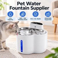 Fontaine d'hydratation sans fil UVC pour animaux de compagnie (chats et chiens) avec certification CE FCC RoHS, prise en charge OEM ODM, pour usage domestique quotidien, sans fil, capacité de 2,5 L