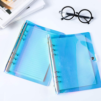 Carnet à spirales A5 A6 en PVC holographique rechargeable, couverture de carnet, classeur à feuilles mobiles, organisateur de fichiers, vente chaude