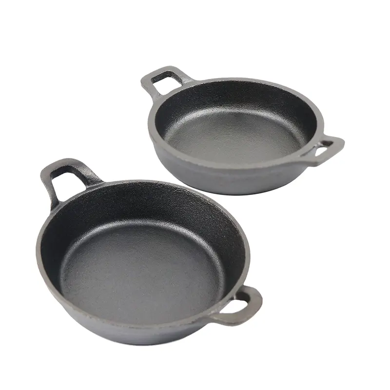 Plantaardige Olie Coating 16Cm 6.3 Inch Gietijzer Ronde Gegratineerde Ovenschaal