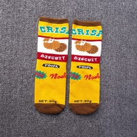 Vente en gros, nouveauté, chaussettes unisexes à motifs d'avocat et de fruits, chaussettes en coton