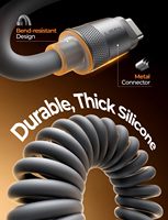 Câble USB C enroulable LISEN 60W, lot de 2, cordon de charge rapide rétractable à ressort pour voiture, CarPlay, Auto, iPhone 16 17 Pro