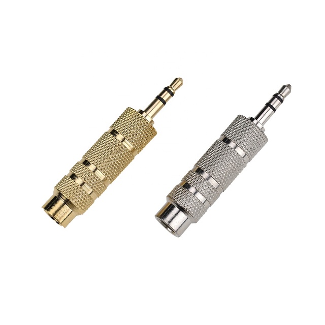3.5mm Male to 6.35mm Female Adapter Microphone Audio Converter Amplifier Headphone Aux Converter for Mobile Phone PC