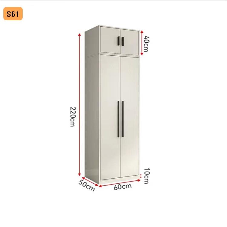 S61 con armario superior, completamente blanco, de 220 de alto, 60 de ancho y 50 de profundidad.