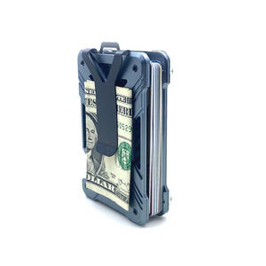 Portefeuille multifonctionnel en métal tactique personnalisé avec impression, pince à billets fine, anti-vol, blocage RFID, sécurité, porte-cartes de crédit, étui pour <span class=keywords><strong>carte</strong></span> d'identité - Product Image 2
