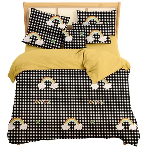 Duvet capa de edredon eliya, conjunto de roupa de cama luxuosa de algodão egípcio