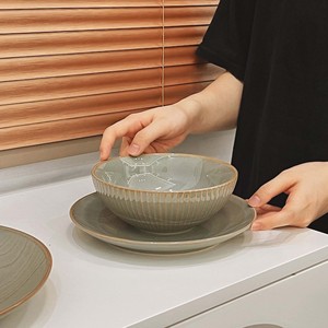 Wholesale High-end Bluish-gray 10-inch Household Ceramic Sharing and Barbecue Plates <b>for</b> Pastry & Dessert Serving - Product Image 5