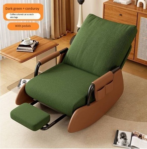 Sillón Reclinable Plegable Moderno con Tapicería de Pana, Reposabrazos Cómodos, Chaise Longue de Dos Plazas para Relajación en Interiores - Product Image 3