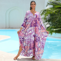 Robe longue décontractée d'été grande taille en polyester imprimé léopard, style transfrontalier euro-américain, idéale comme paréo de plage