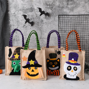 Bolsa de <span class=keywords><strong>Halloween</strong></span> personalizada regalo botín fiesta niños calabaza truco o trato decoración de <span class=keywords><strong>Halloween</strong></span> bolsas de lona divertidas bolsas de almacenamiento de dulces - Product Image 3