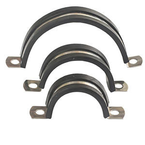 Collier de serrage en acier inoxydable 304 avec revêtement en caoutchouc, antichoc, pour tuyau - Product Image 1