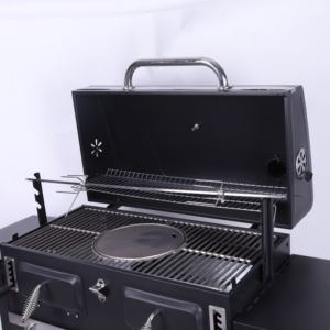 Rejilla de <span class=keywords><strong>hierro</strong></span> <span class=keywords><strong>fundido</strong></span> de primera calidad para exteriores, carrito multifunción grande, ahumador, parrilla de barbacoa de carbón con <span class=keywords><strong>asador</strong></span> - Product Image 3