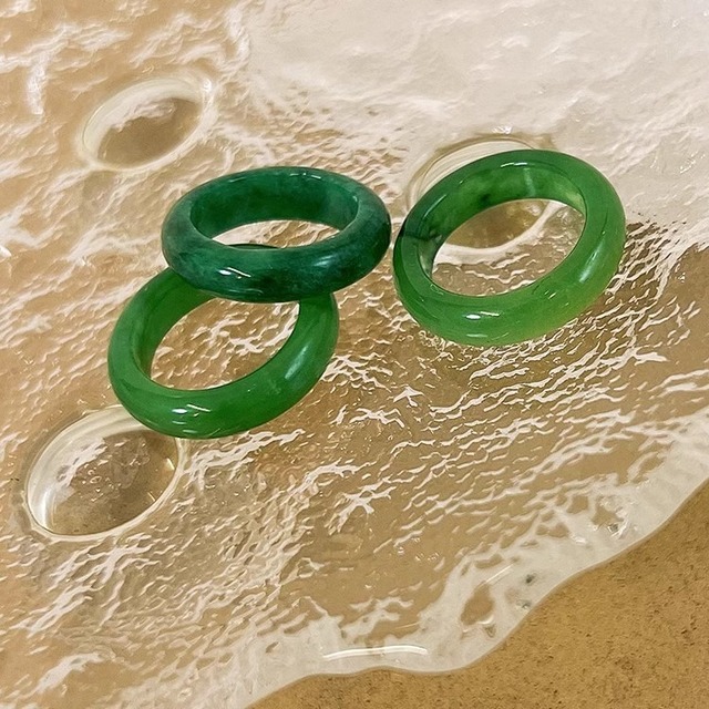 Jade Ring for Men and Women Natural Burmese Jadeite With Certificate Floating Flower Color Jade Ring Jewelry