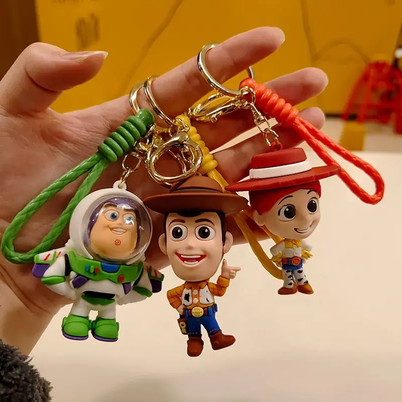 Đáng yêu nhân vật hoạt hình BUZZ ánh sáng năm Woody móc chìa khóa mới 3D Anime Búp bê mặt dây chuyền móc Khóa chống mất chìa khóa xe Phụ kiện túi