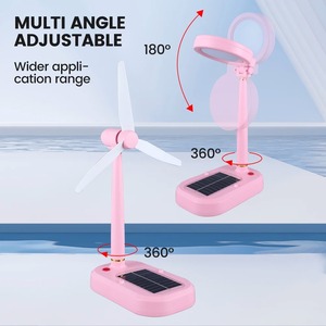 NEW 2-in-1 Solar Fan <b>Desk</b> Lamp <b>Study</b> Reading Emergency Solar Powered & USB Rechargeable Cordless Led Table Lamp with Fan Lamp - Product Image 3