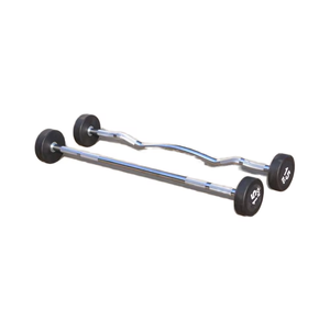 Set di bilancieri dritti e curvi in gomma PU PVC con supporto fisso per bilancieri, per palestra e fitness, per sollevamento pesi da 20 kg a 50 kg - Product Image 5