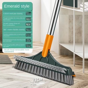 Floor Scrub <strong>Brush</strong> With Long Handle 3 in 1 Heavy Duty Stiff Bristle Floor <strong>Brush</strong> With Squeegee for Cleaning Bathroom <strong>Deck</strong> Tile - Product Image 6