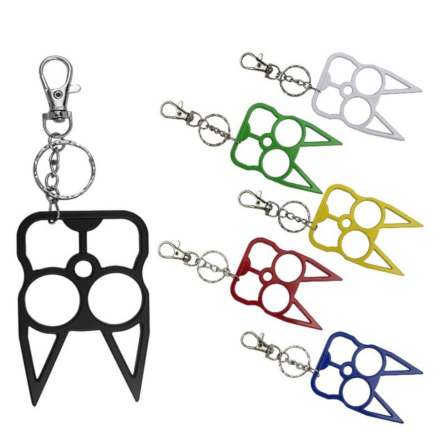 Cartoon Cat Face Shape Finger Tiger Opener Screwdriver Key Chain Multifunctional Keyring Purse Handbag Ornament Rabbit Ear Cat