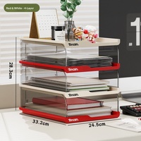 Organizador de Archivos de Escritorio de Plástico Marca Cx Modelo 1010, Caja de Almacenamiento Transparente de Múltiples Niveles para Documentos