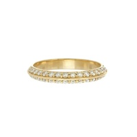 LOZRUNVE Bijoux tendance en or 18 carats pour femmes Pave Knife Edge Ring Gold