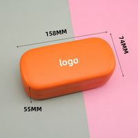 Étui à lunettes personnalisé LMA avec logo, boîte en PU, étui métallique pour lunettes, ensemble d'emballage de lunettes de soleil orange tendance, haute qualité