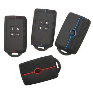 Housse <span class=keywords><strong>de</strong></span> clé <span class=keywords><strong>de</strong></span> voiture en silicone souple et antidérapante avec texture nid d'abeille et logo personnalisé pour Renault - Product Image 2