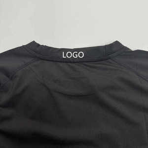 Sudadera de absorción de humedad de secado rápido para hombre, Camiseta deportiva de baloncesto para correr, Camiseta ajustada de manga larga con cuello tejido en blanco - Product Image 4