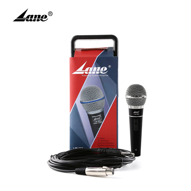Lane LM-582 Wholesale Price Metal Wired Vocal Cardioid Dynamic Karaoke Clear Voice Microphone Singing Weird Microphone