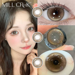 하이푸레콘 스카이 블루 브라운 소프트 콘택트렌즈 14.5mm 직경 40% 수분 함유 자연스러운 눈매 연출 메이크업 HEMA-NVP 소재 ISO/CE 인증 - Product Image 5